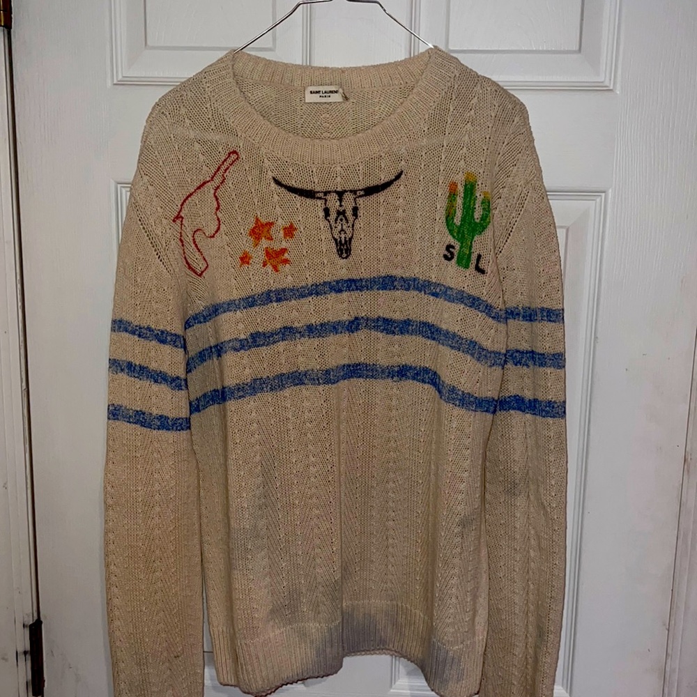 SAINT LAURENT SWEATER WESTERN / WILD WEST- HEDI SLIMANE ERA - SZ M